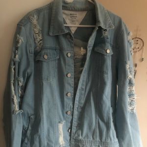 ASOS Ripped Light Wash Denim Jacket